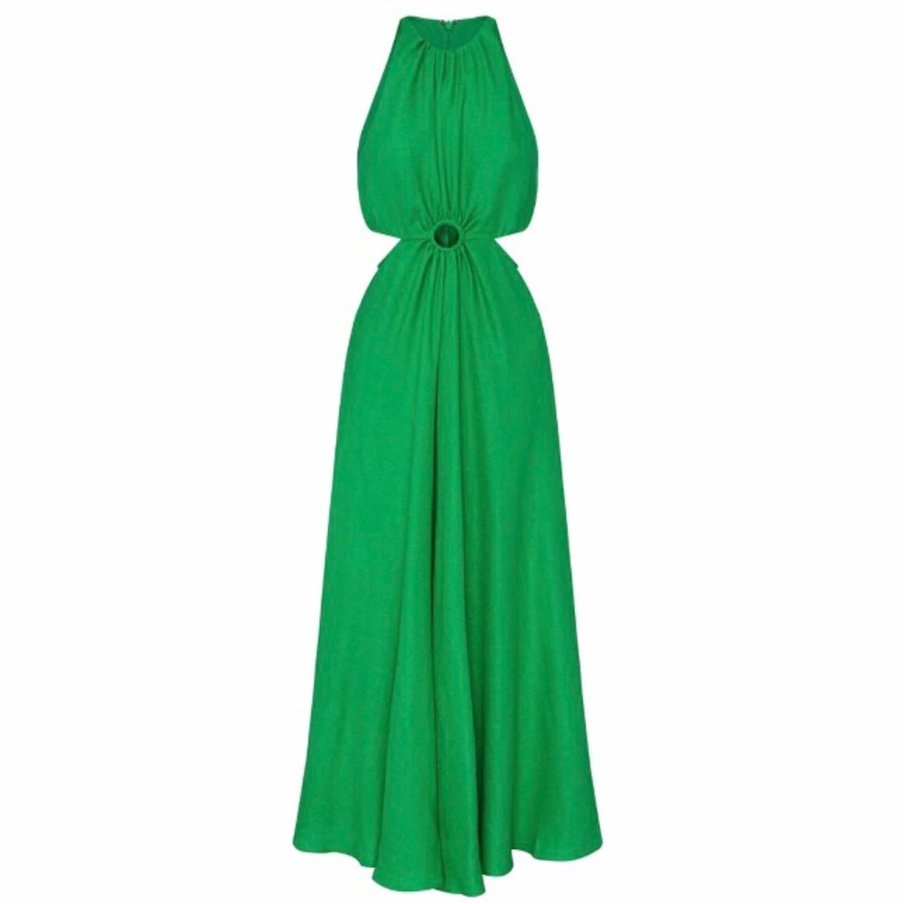 Entro Green Cut Out Maxi Dress - Picture 3 of 4